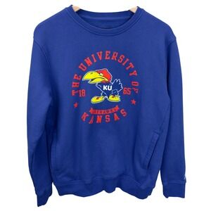 Starter Black Label Kansas Jayhawks Crewneck Sweatshirt Mens Size M Pockets